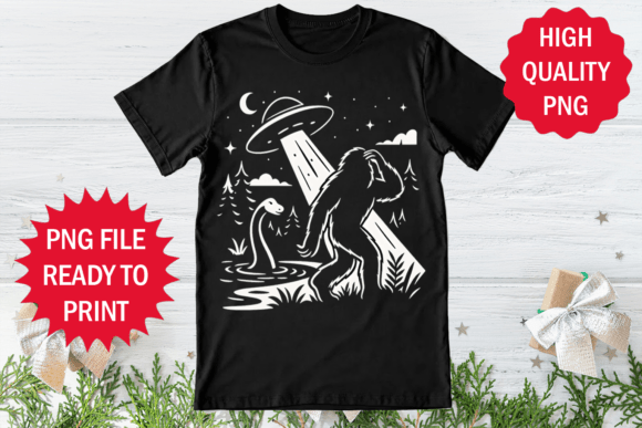Alien Ship Dinosaur Bigfoot Graphics & T-Shirt Designs