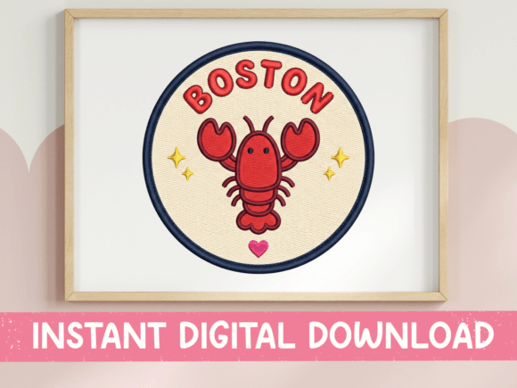 Boston Lobster Badge SVG: Graphics for T-Shirt Designs
