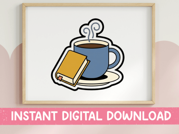 Coffee and Book Cozy Reader Sticker Review