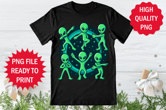 Funny Alien Dancing Clipart for Graphics & T-Shirt Designs