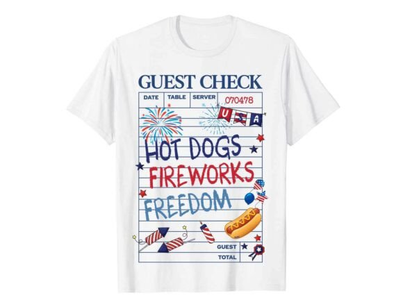 Hot Dogs Freedom 4th of July T-Shirt Graphics