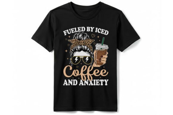 Iced Coffee & Anxiety Graphics for T-Shirt Designs