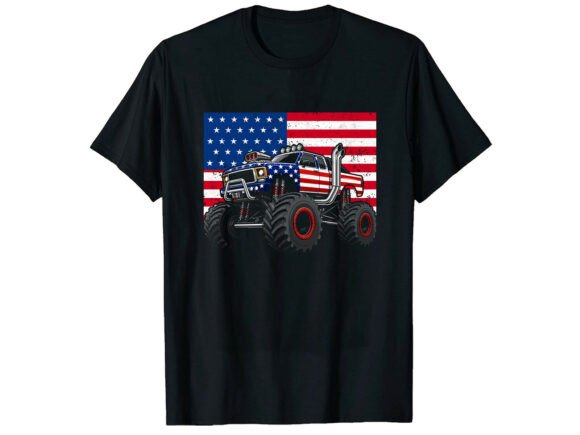 Monster Truck 4th of July T-Shirt Graphics