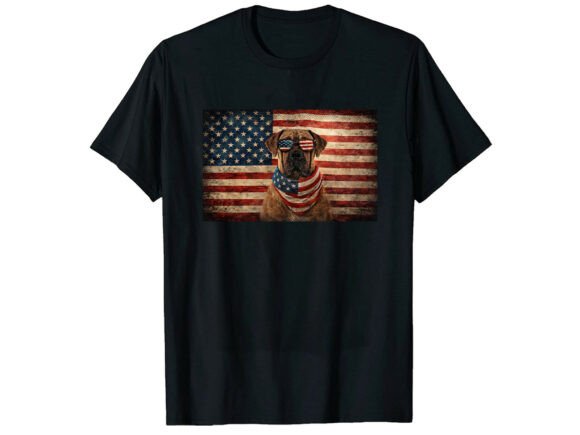 Patriotic Boerboel 4th of July T-Shirt Graphics