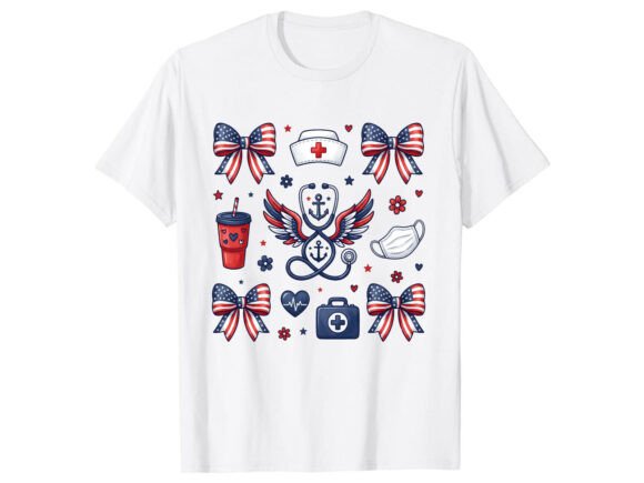 Patriotic Nurse Pride 4th of July Graphics for T-Shirt Designs