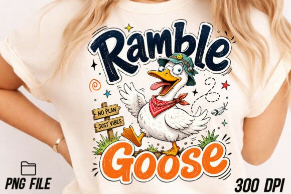 Ramble Goose PNG: Graphics for T-Shirt Designs