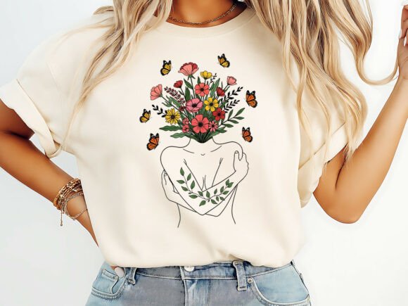 Review: Floral Self Love Mental Health T-Shirt Design