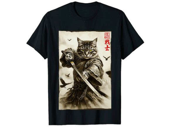Review: Zen Cat Japanese Samurai T-Shirt Design