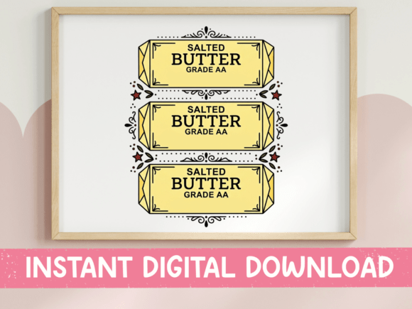 Salted Butter Vintage Label Trio Print: Graphics for T-Shirt Designs