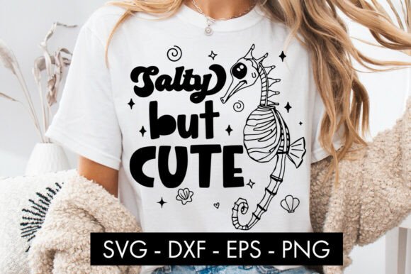 Salty but Cute Seahorse Graphics & T-Shirt Designs