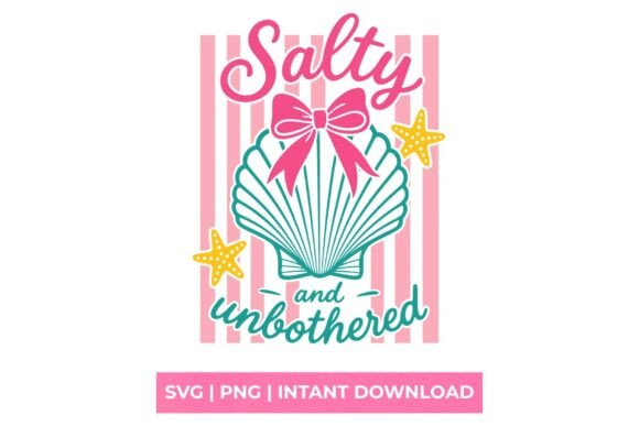 Salty Seashell Bow SVG for T-Shirt Designs & Graphics